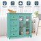 Costway Buffet Sideboard Table Kitchen Storage Cabinet w/ Drawers & Doors White\Blue\Green